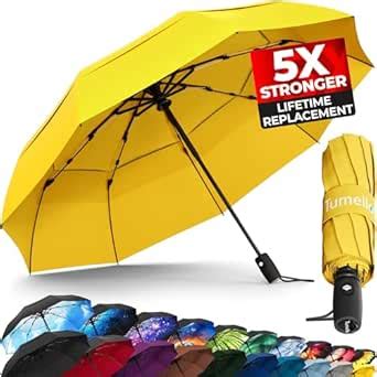 TUMELLA Strongest Windproof Travel Umbrella (Compact, Superior ...