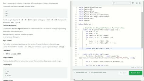 Image result for Diagonal Difference HackerRank Solution in Python