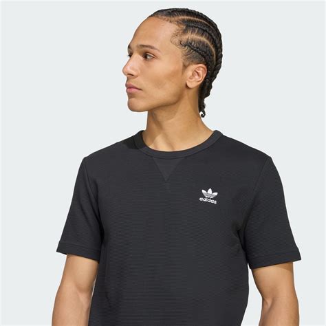 adidas Trefoil Essentials Waffle Tee - Black | adidas India