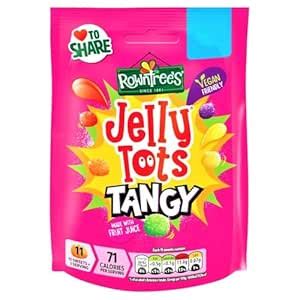 Rowntree's Jelly Tots Tangy, Fruit Juice Gummy Candy, Vegan Friendly ...