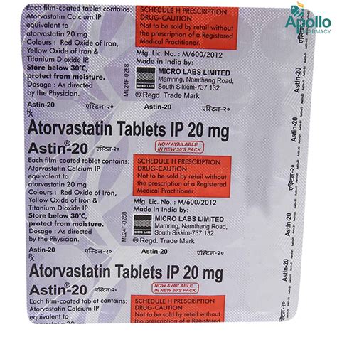 Astin-20 Tablet 30's Price, Uses, Side Effects, Composition - Apollo ...