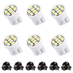 cciyu 6 Pack PC161 Twist Lock Gauge Instrument Panel Lights T10 LED ...