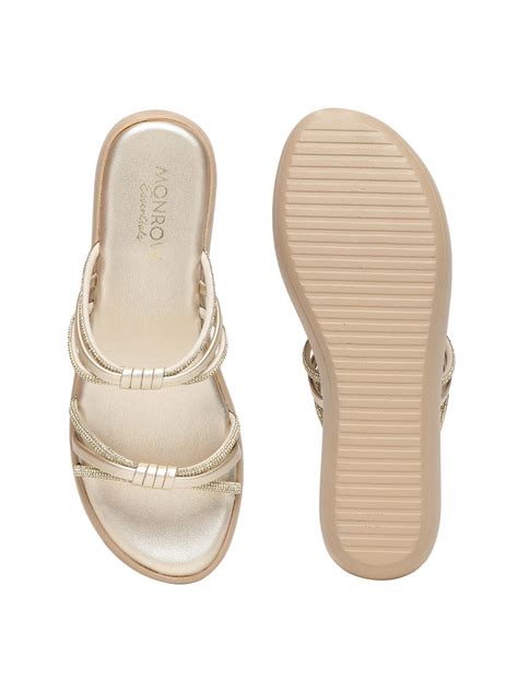 Daisy Gold Trendy and Fancy wedding wedges for women – Monrow Shoes