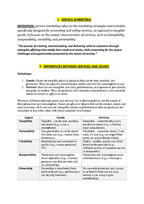 Service Marketing Module 1-5: Definitions, Characteristics ...