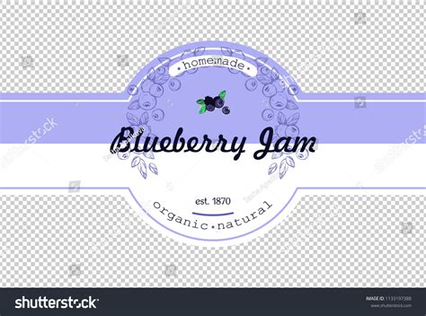 Handdrawing Blueberry Jam Packing Label Design Stock Vector (Royalty ...