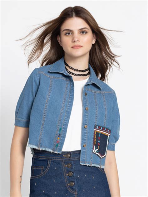 Denim Crop Shirt | Shirts for women – Shaye India