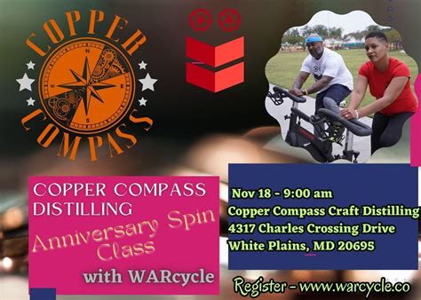 Anniversary Spin Class - Copper Compass Craft Distilling, Copper ...