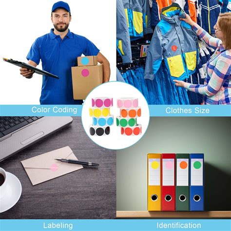 Buy 4000 Pieces 1 Inch Round Color Coding Dot Stickers, Adhesive Circle ...