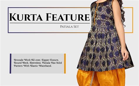 Adiva Girls Brocade Patiala Suit (G-1021-BLUE-28) : Amazon.in: Fashion