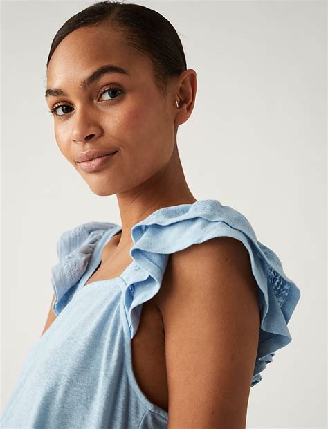 Buy Linen Rich Vest Top at Marks & Spencer