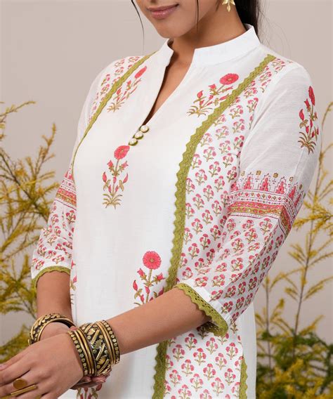Buy White Printed Chanderi Silk Straight Suit With Dupatta Online at Rs ...