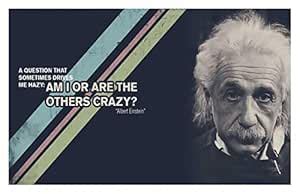 HK PRINTS Albert Einstein Wall Sticker for Room (45X30 CM, 170 GSM ...