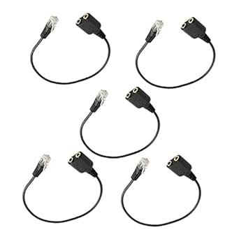 Segolike 5Pieces Dual 3.5mm Telephone to RJ9 Jack Adapter F/M Convertor ...