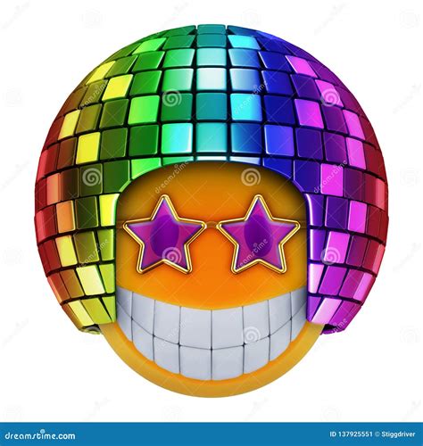 Emoji Sphere with Disco Ball. Stock Illustration - Illustration of club ...
