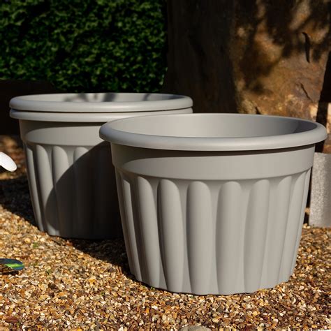 Giant Plastic Flower Pots Black Plastic Garden Planter | Recycled