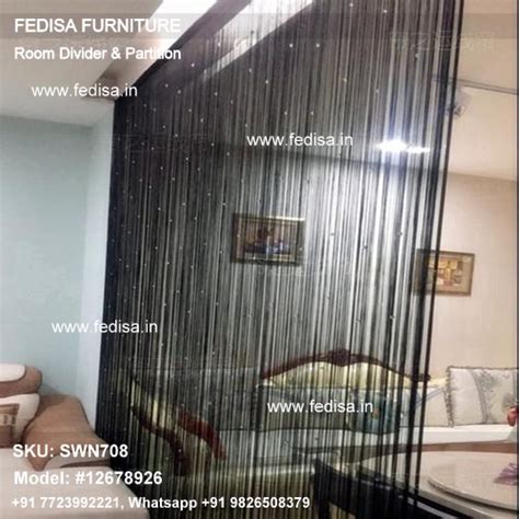 Simple Wooden Partition Hanging Curtain Room Divider Portable Partition ...