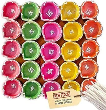 Buy Craftsman 12 Pc Set of Diwali Gift/Decorations Clay Diya.Handmade ...