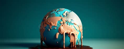 Planet earth melting. Climate change and global warming concept.