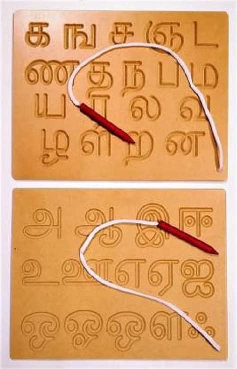 Buy Mojo Toys Wooden Reversible Tamil Writing Alphabet Vowels ...