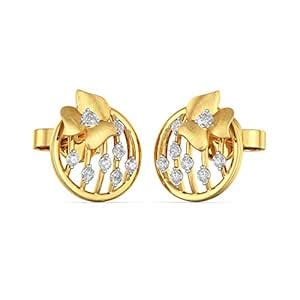 Joyalukkas 18 KT Purity | HUID & BIS Hallmark | Diamond Floral Stud For ...