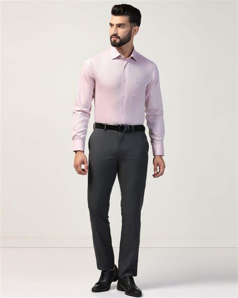 Buy Luxe Formal Pink Textured Shirt - Silas Collection