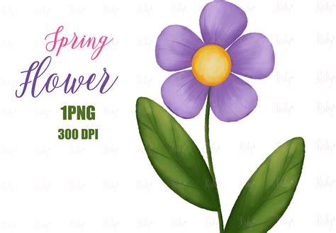 Watercolor Spring Purple Flower Clipart. Graphic by KisbyArt · Creative ...