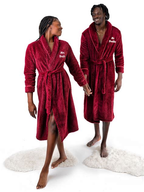 Matching Couple Long Bathrobe, His and Hers Bathrobes, Customized ...