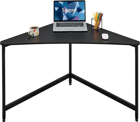 Buy SAYGOER Industrial Corner Desk Triangle Computer Desk for Small ...