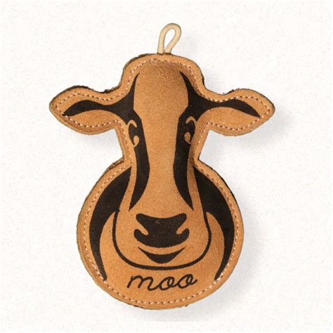 Dog Toy| Furrycastle Leather Cow Chew Toy: Premium Natural Leather ...