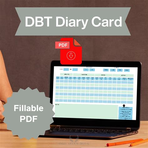 Printable DBT Diary Cards | Instant Download Canva Editable | Mental ...