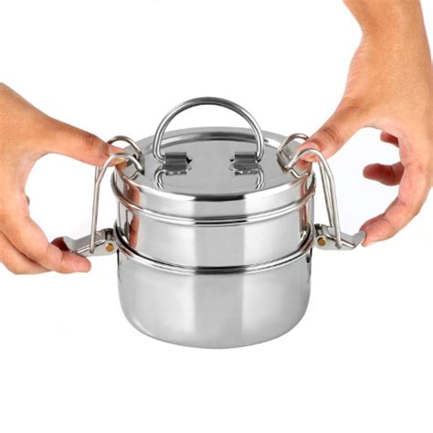 Lunch Tiffin without Mega Hot Bag – 7″ X 2 compartment – Vinod ...