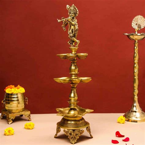Brass Superfine Krishna Lamp (26 Inch) – Vedansh Craft