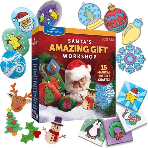 Amazon.com: Santa's Christmas Craft Kit for Kids - 15 Magical Christmas ...