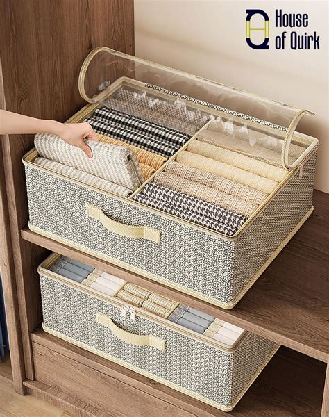 Non-Woven Fabric Zipper Storage Box (Grey Pattern) – House of quirk