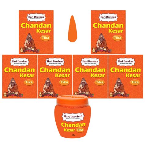 Hari Darshan Pure Kesar Chandan Tika Pack of 6-40g Each | Pure ...