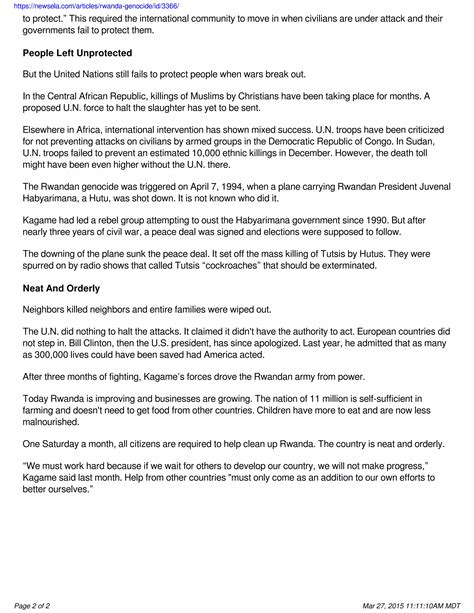 Rwanda newsela article | PDF