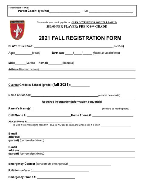 Fillable Online 2021 REGISTRATION FORM FALL newWITH CODE OF CONDUCT ...