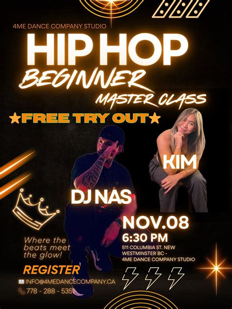 FREE - HIP HOP BEGINNER MASTER CLASS, 511 Columbia St. New westminster ...