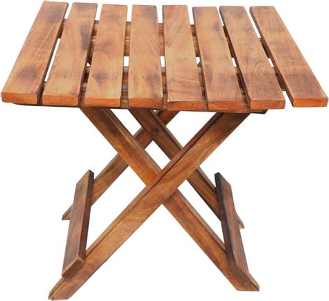iCare Gifts Beautiful Premium Wooden Folding Side Table/Coffee Table ...