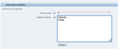 SQLLogParse Output files for Specific Tables