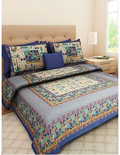 PURE COMFORT Rajasthani Bedsheet 100% Cotton Comfort Rajasthani Jaipuri ...