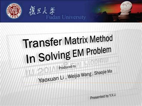Image result for Solving Transfer Matrix