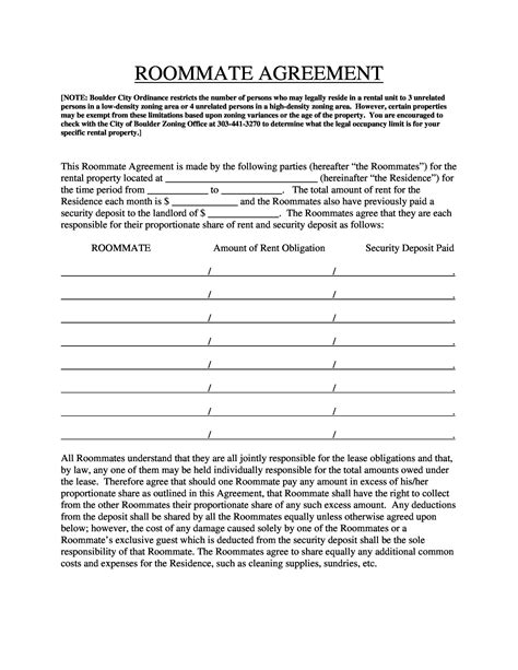 40+ Free Roommate Agreement Templates & Forms (Word, PDF)