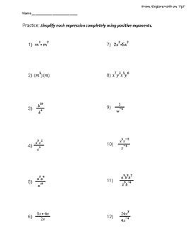 Image result for Simplifying Integer Exponents