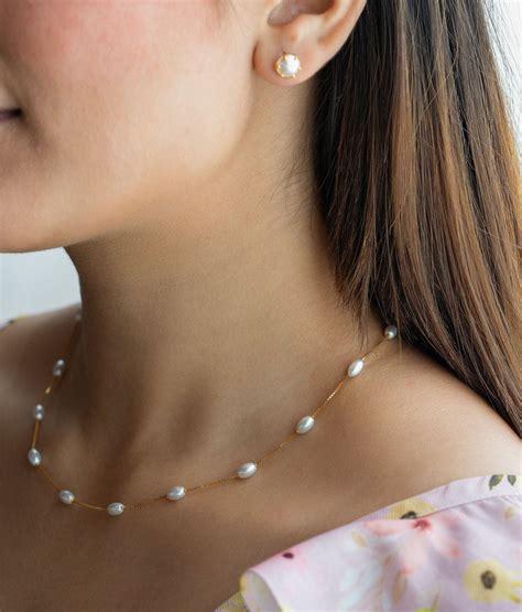 Celeste 22k Gold Shell Pearl Chain - R Narayan Jewellers