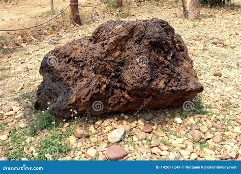 Hematite Stone, Stone Surface with Layers of Hematite and Layers of Quartz. Iron Ore, on Ground ...