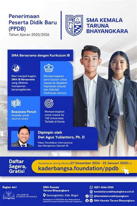 SMA Kemala Taruna Bhayangkara Mulai Beroperasi Tahun ini, Ayo Daftarkan ...