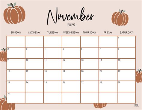 Free Printable November 2025 Calendar