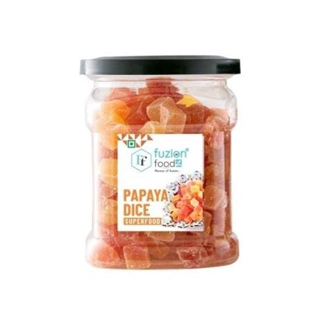 Fuzion Foodz Papaya Candy Dice - Dried Papaya Cubes - Dehydrated Papaya ...