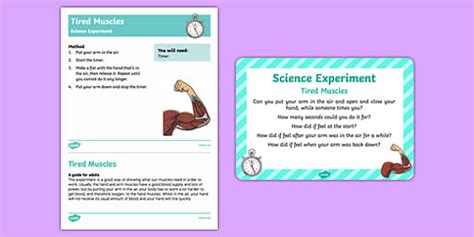 Tired Muscles Science Experiment and Prompt Card Pack